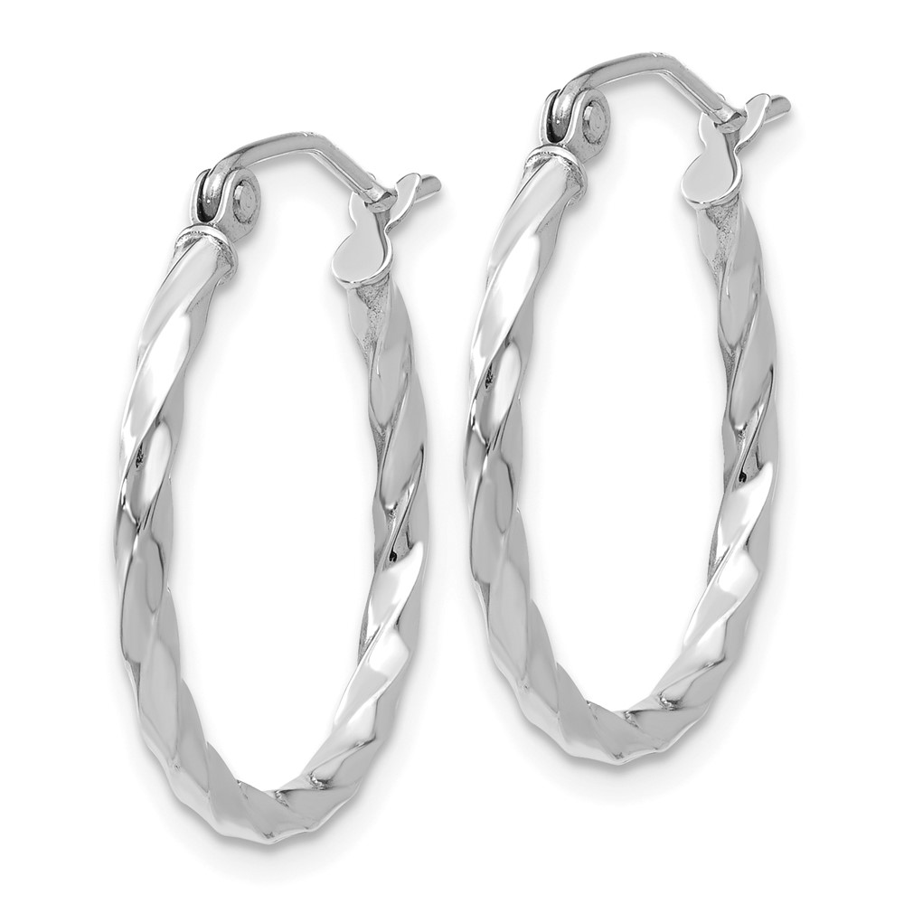 14k WG Twist Polished Hoop Earring (TE565)