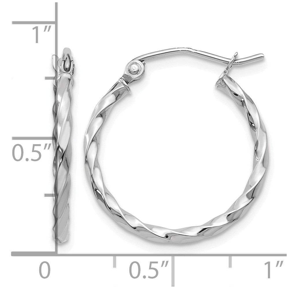 14k WG Twist Polished Hoop Earring (TE565)