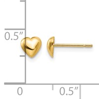 14K Yellow Gold Polished Heart Post Stud Earrings view 4