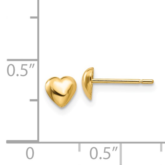 Gold Heart Post Earrings