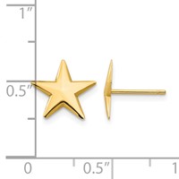 14K Yellow Gold Nautical Star Post Earrings view 4