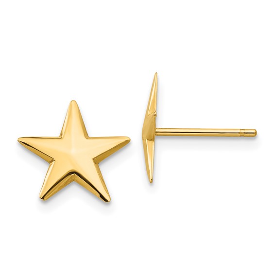 Gold Star Post Earrings