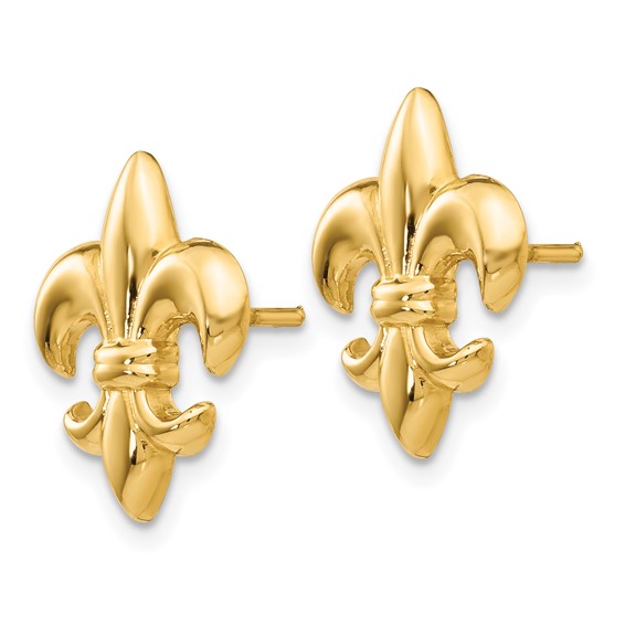 Gold Fleur de lis Post Earrings
