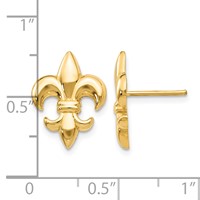14K Polished Fleur-De-Lis Post Earrings view 4