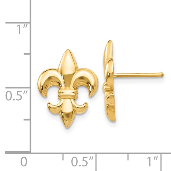 Gold Fleur de lis Post Earrings