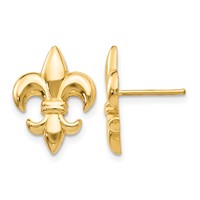 14K Polished Fleur-De-Lis Post Earrings view 1