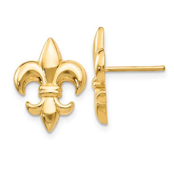 Gold Fleur de lis Post Earrings