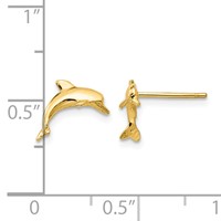 14K Dolphin Post Earrings view 4