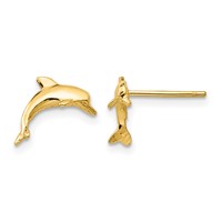 14K Dolphin Post Earrings view 1