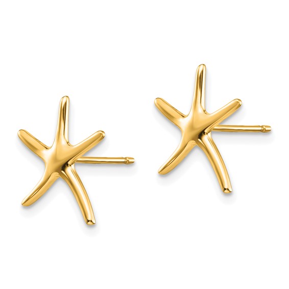 Gold Starfish Post Earrings
