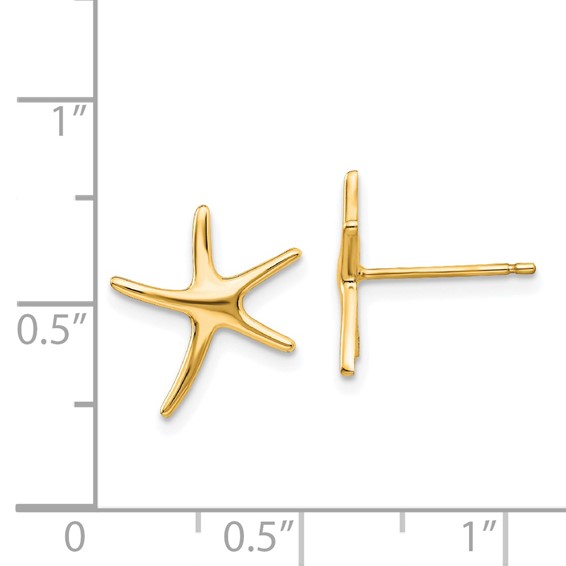 Gold Starfish Post Earrings