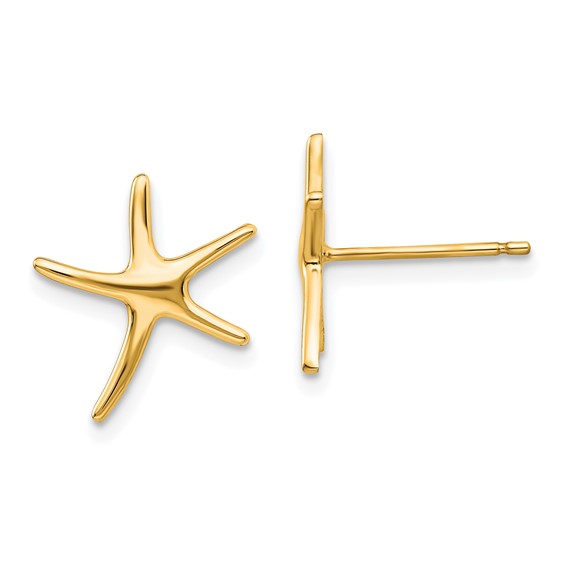 Gold Starfish Post Earrings