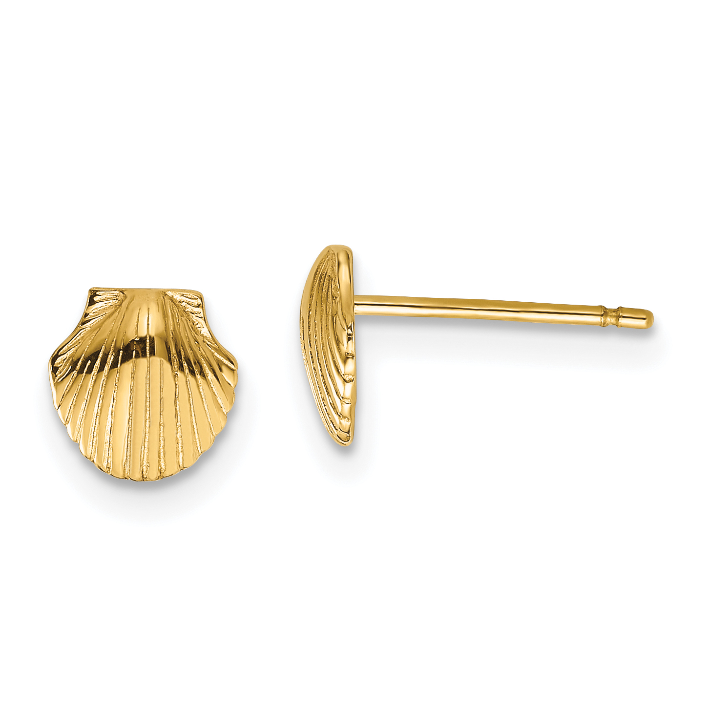 14k Mini Scallop Shell Post Earrings (TE632)
