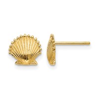 14K Scallop Shell Post Earrings view 1