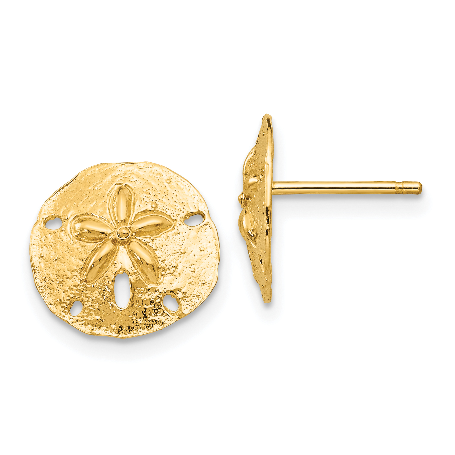 14k Sand Dollar Post Earrings (TE636)