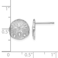 14K White Gold Sand Dollar Post Earrings view 4