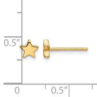 14K Yellow Gold Polished Small Star Post Earrings view 4