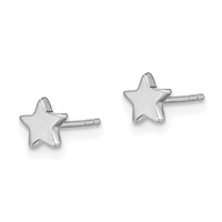 14K White Gold Polished Small Star Post Earrings view 2