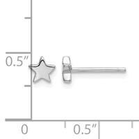 14K White Gold Polished Small Star Post Earrings view 4