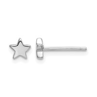 14K White Gold Polished Small Star Post Earrings view 1