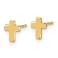 14K Polished Small Cross Post Earrings view 2