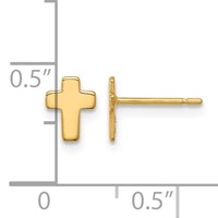 14K Polished Small Cross Post Earrings view 4