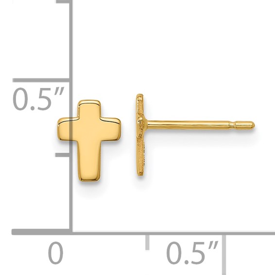 Gold Cross Post Earrings