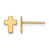 14K Polished Small Cross Post Earrings view 1