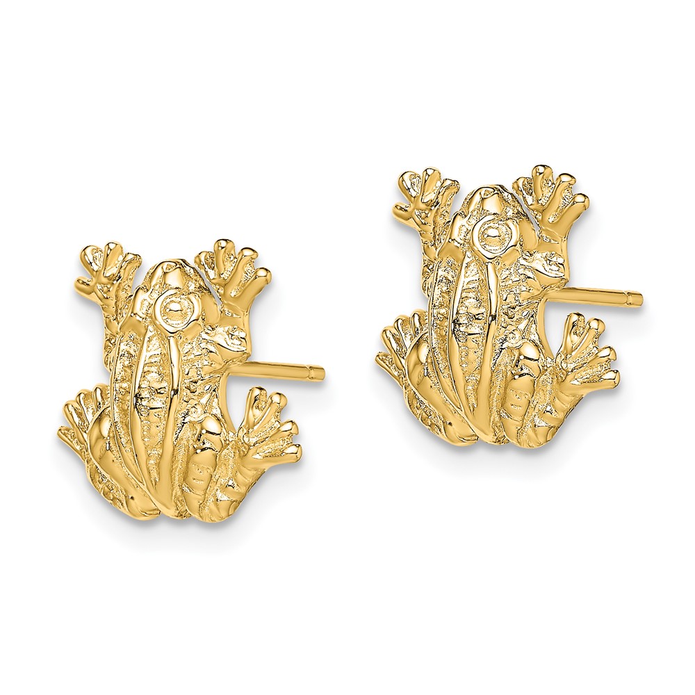 14K 2-D Leap Frog Post Earrings (TE670)