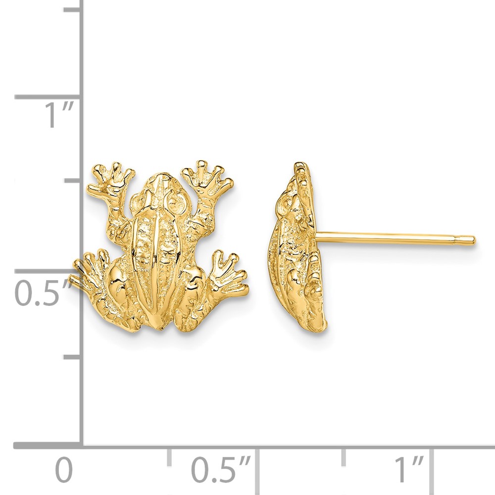 14K 2-D Leap Frog Post Earrings (TE670)