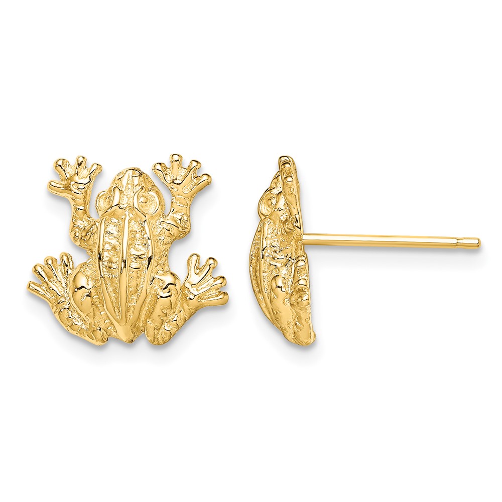 14K 2-D Leap Frog Post Earrings (TE670)