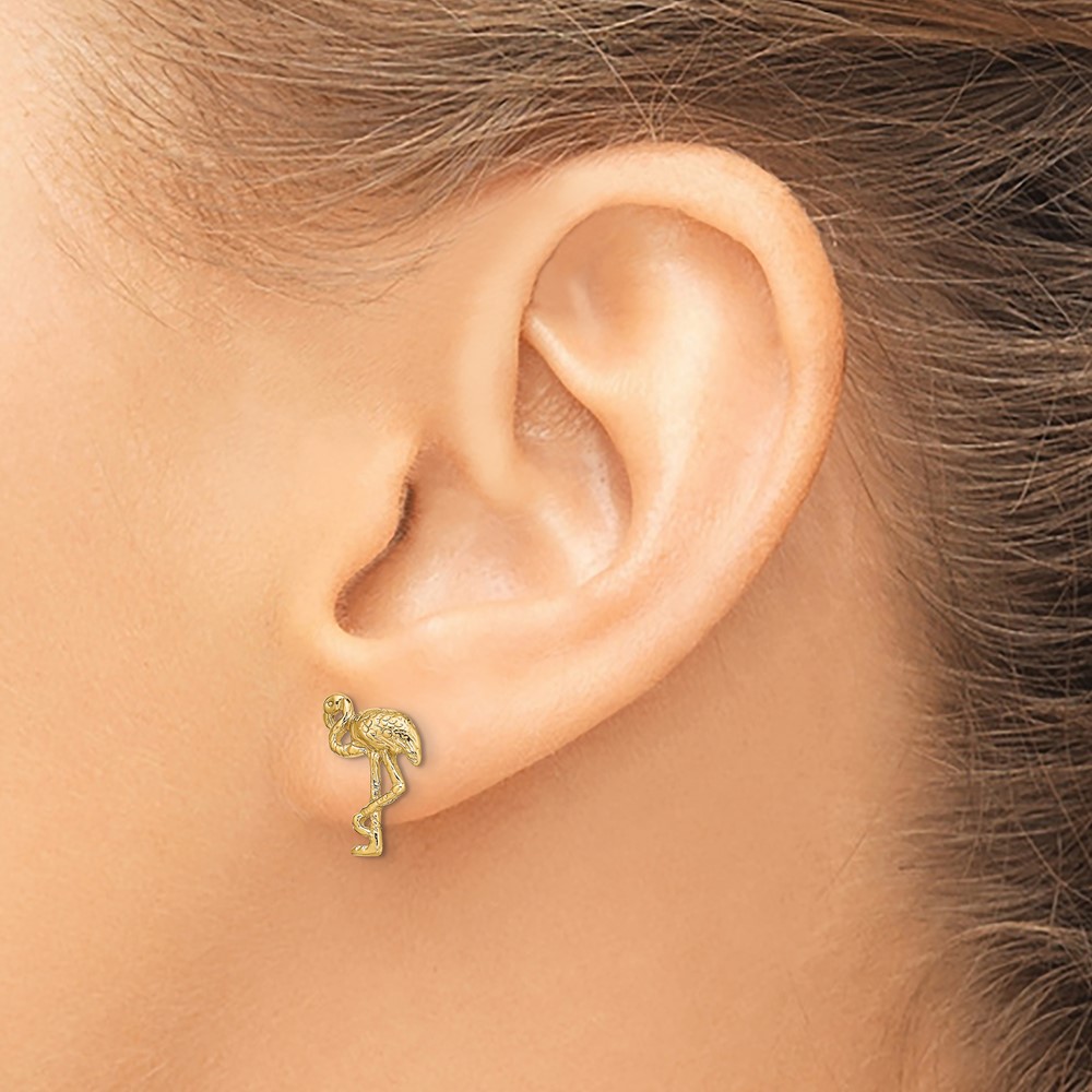 14K Flamingo Post Earrings (TE676)