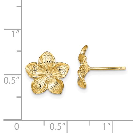 Gold Flower Post Earrings