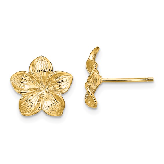 Gold Flower Post Earrings
