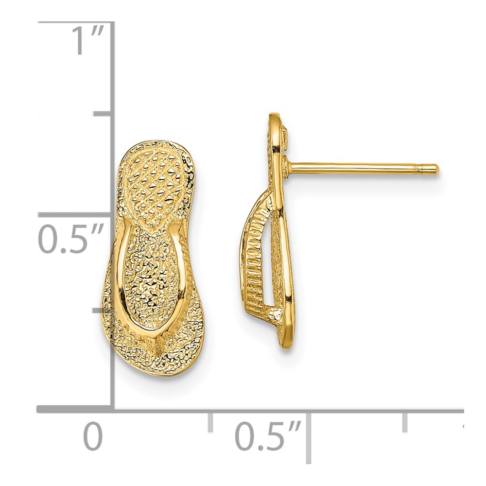 14K Large Flip-Flop Post Earrings (TE728)
