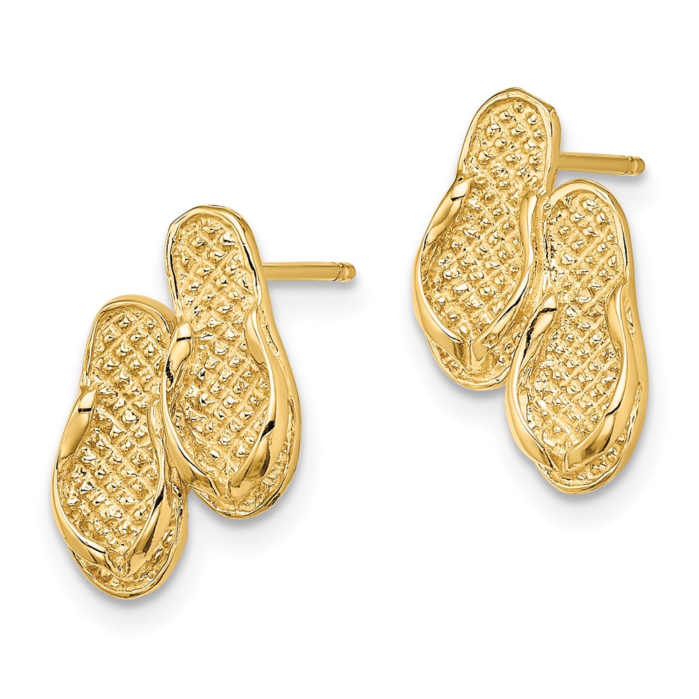 14K Double Flip-Flop Post Earrings (TE738)