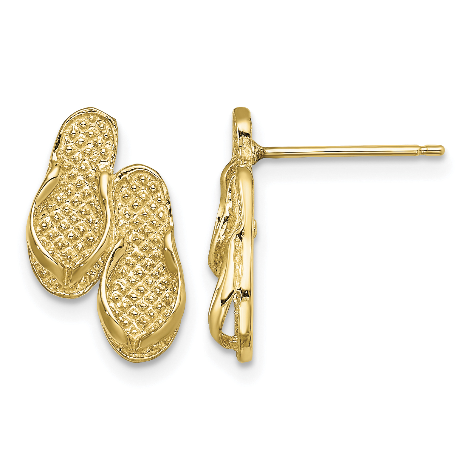 14K Double Flip-Flop Post Earrings (TE738)