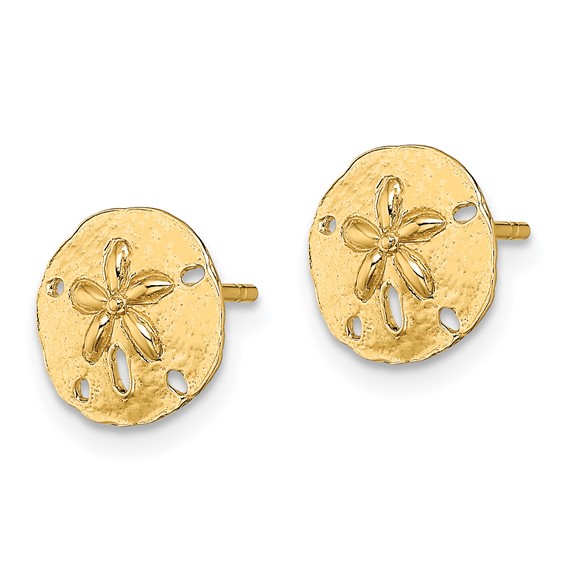 Gold Sand Dollar Post Earrings