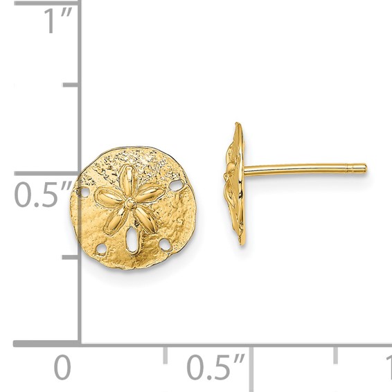 Gold Sand Dollar Post Earrings