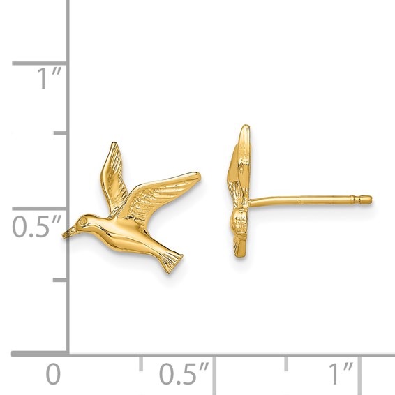 Gold Seagull Post Earrings