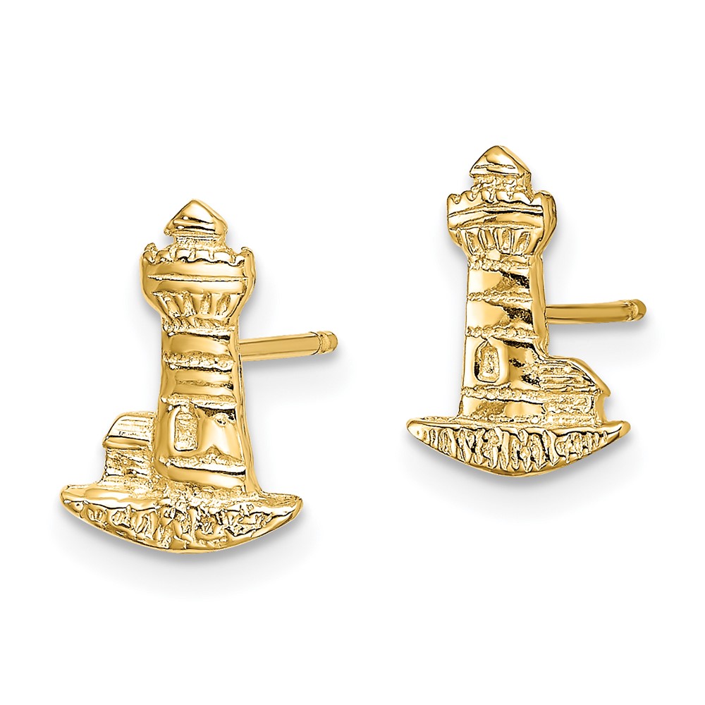 14K Lighthouse Post Earrings (TE793)