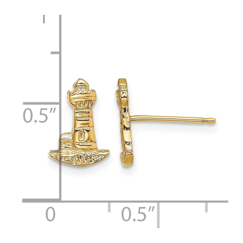 14K Lighthouse Post Earrings (TE793)