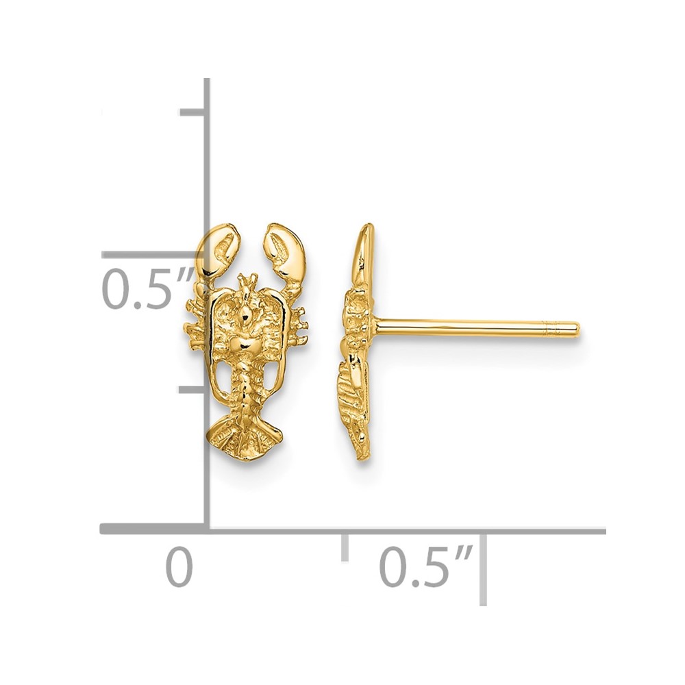 14K 2-D Lobster Post Earrings (TE795)