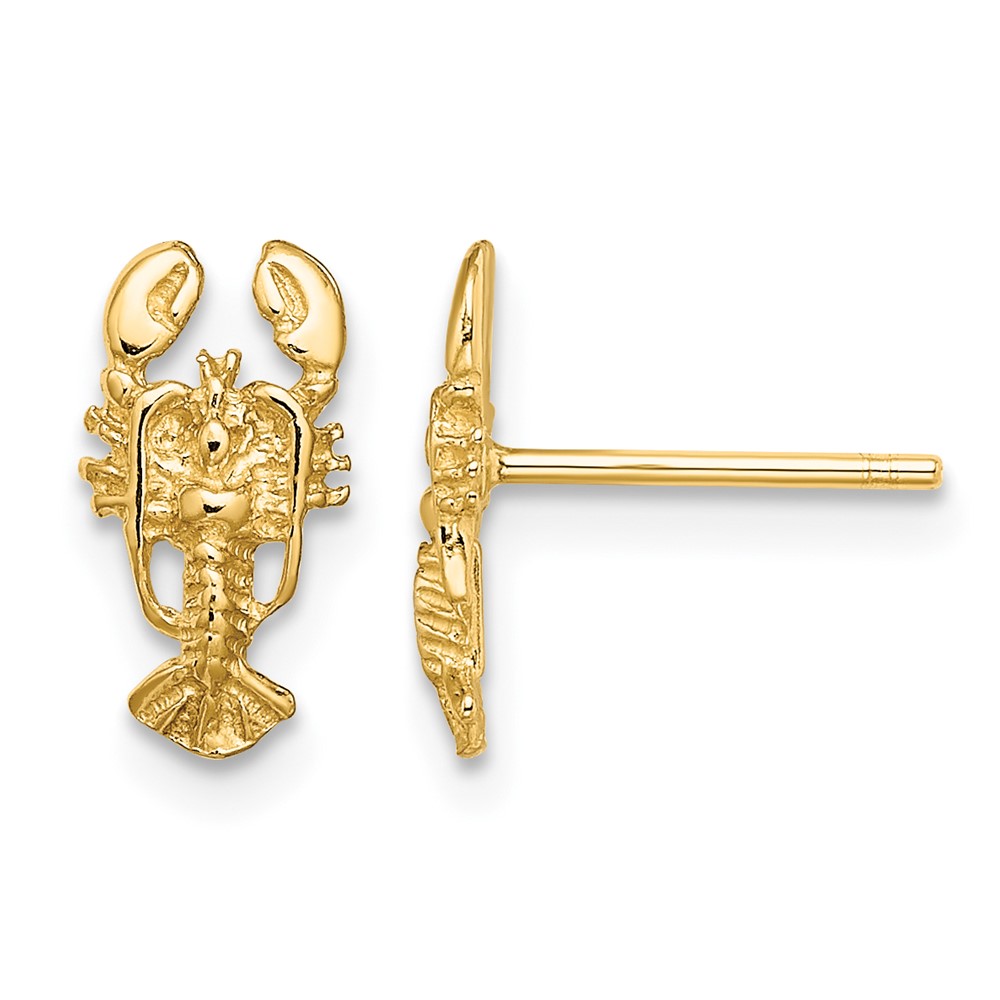 14K 2-D Lobster Post Earrings (TE795)