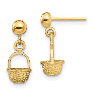 Gold Basket Post Earrings