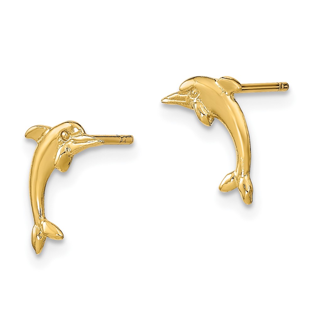 14k Dolphin Post Earrings (TE798)