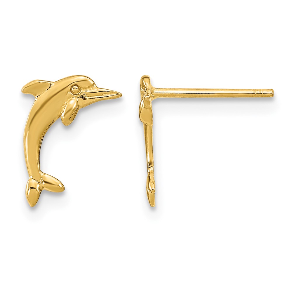 14k Dolphin Post Earrings (TE798)