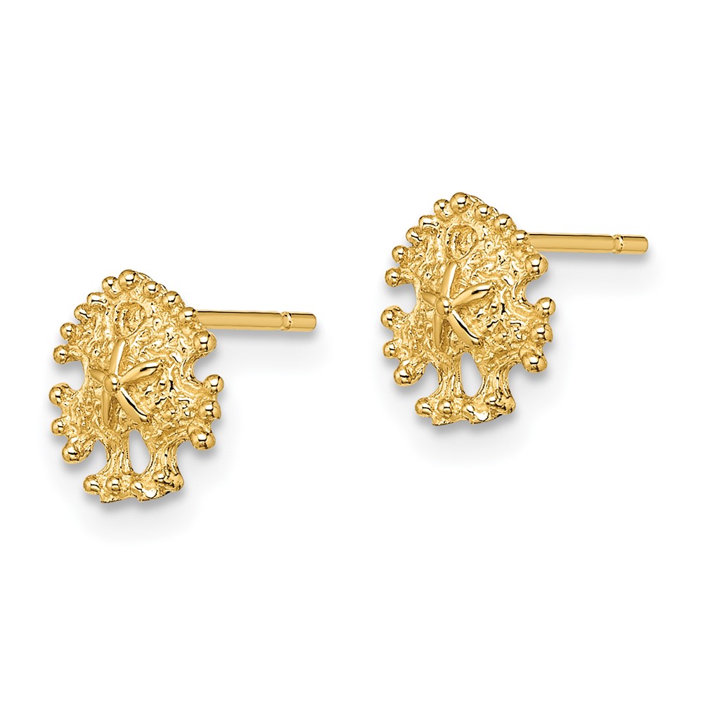 14K Mini Sand Dollar Post Earrings (TE803)