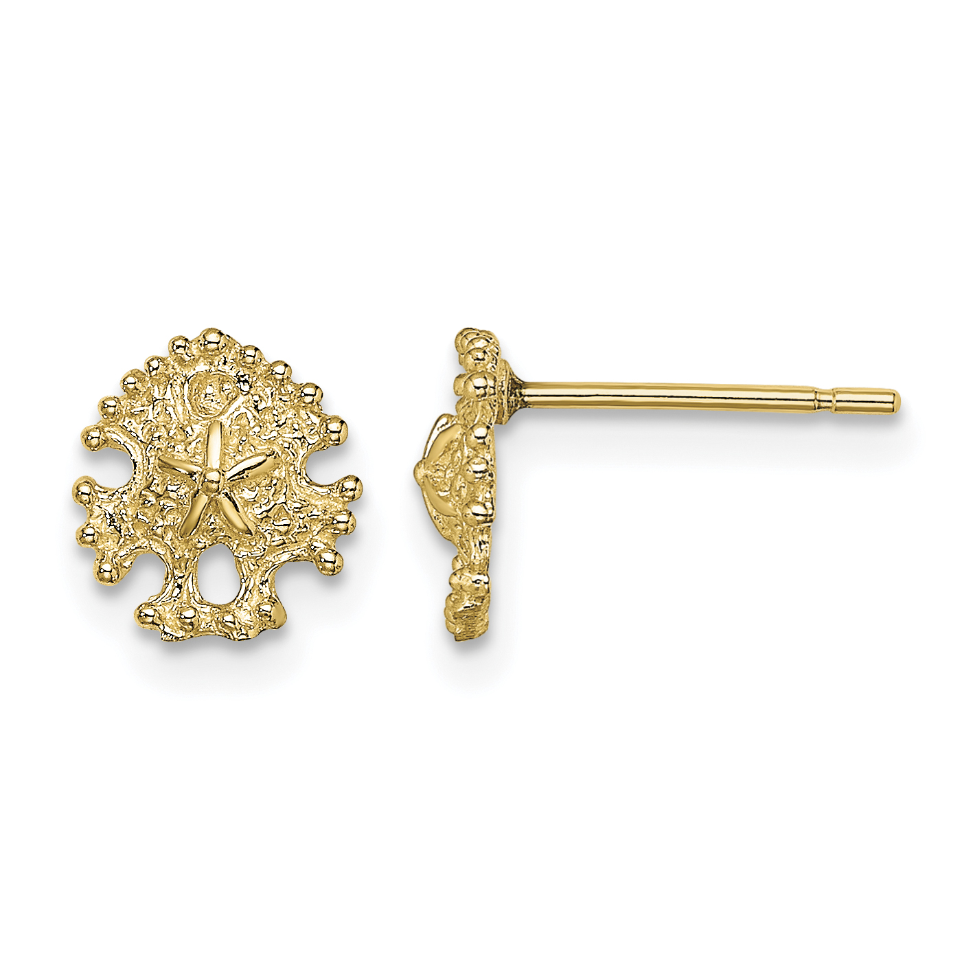 14K Mini Sand Dollar Post Earrings (TE803)