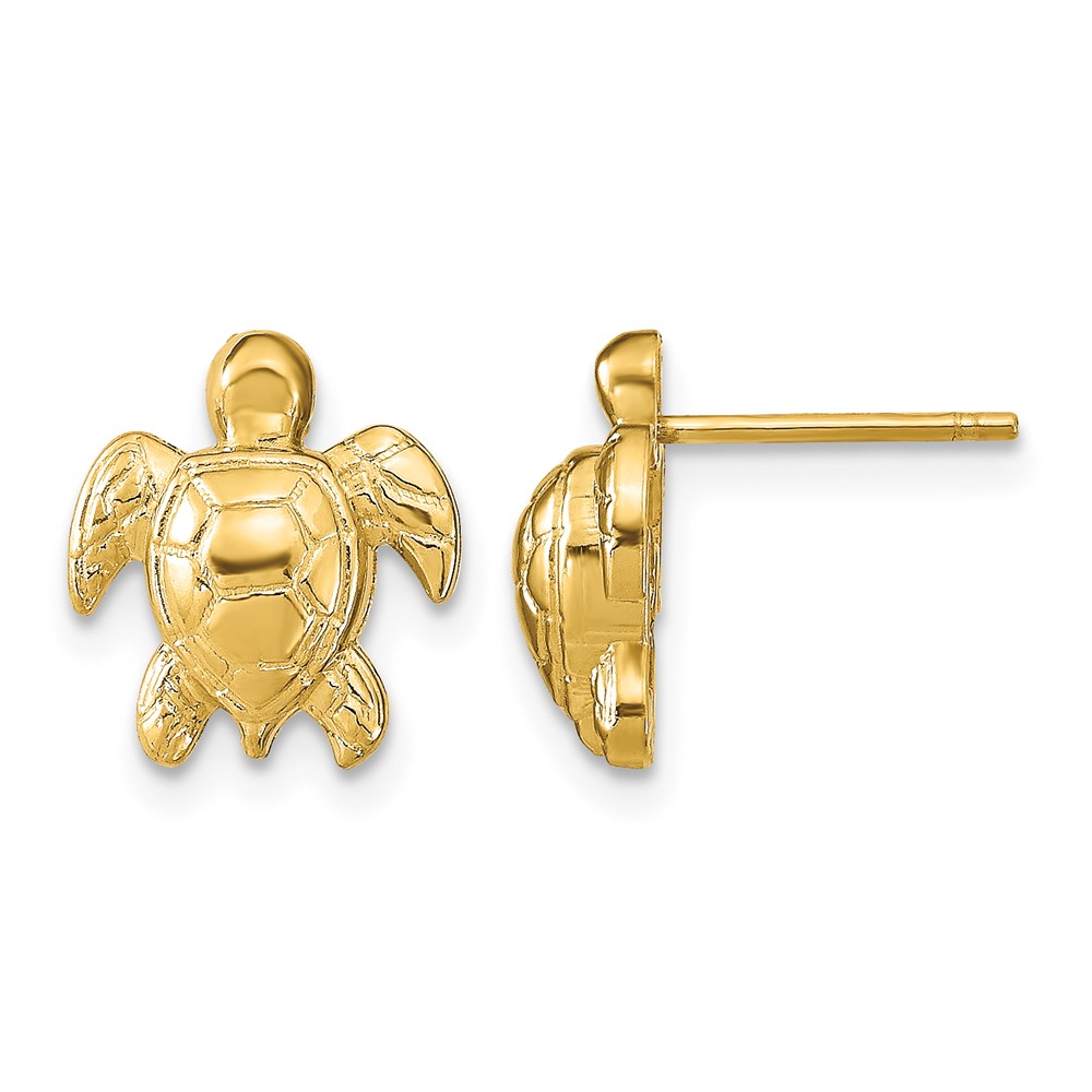 14k Turtle Post Earrings (TE812)